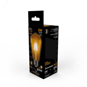 Лампа LED Filament ST64 E27 6W Golden 2400К 1/10/40 102802006