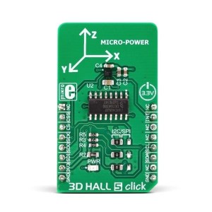 MIKROE-3197, Инструменты разработки магнитного датчика 3D HALL 5 click