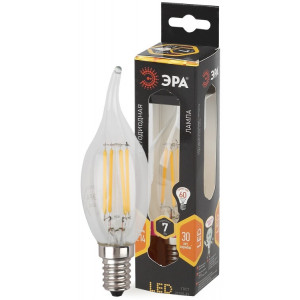 Лампочка светодиодная F-LED BXS-7W-827-E14 Е14 / Е14 7Вт филамент свеча на ветру теплый белый свет Б0027944