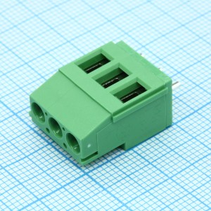 DG129-5.0-03P-14-100A(H), Винтовой клеммный блок c рельефной обоймой, 3 контакта. Серия DG129-5.0