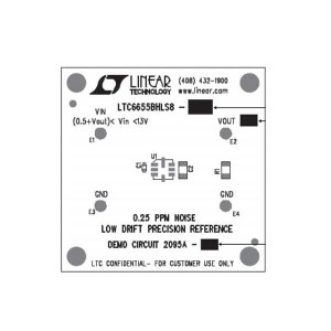 DC2095A-B, Средства разработки интегральных схем (ИС) управления питанием LTC6655BHLS8-4V Demo Board - Ultra Low
