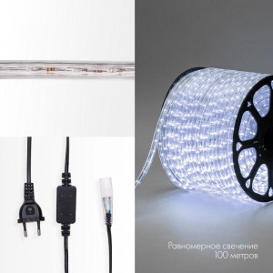 Шнур светодиодный Дюралайт фиксинг 2Вт 36LED/м бел. (уп.100м) 121-135