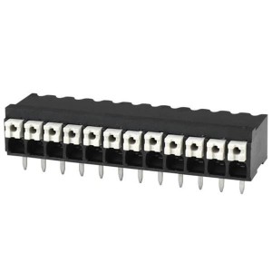 TBLH10-350-12BK, Фиксированные клеммные колодки Terminal block, screwless, High Temp, 3.5, Horizontal, 12, Black w Gray Button