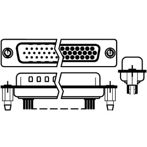 L717HDE15POL2, Соединители с высокой плотностью контактов D-Sub 15P Sz E Hi Density Pin Straight PCB