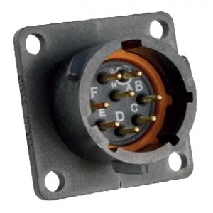 UTS012E8P, Стандартный цилиндрический соединитель 8P Pin Receptacle Square Flange Sz 12E