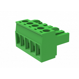 Розеточный разъем на кабель MC-RBT5.0H04C-0001, Розеточный разъем, прямой, на кабель, шаг: 5.0 мм, 4 полюса, фиксация провода винтовая, исполнение: стандартное, 320V, 18A, цвет: зеленый