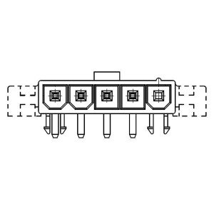 43232-0004, Проводные клеммы и зажимы Minifit Jr Header MFBL 5ckt