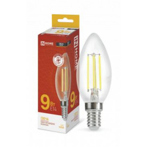 Лампа светодиодная LED-СВЕЧА-deco 9Вт свеча прозрачная 3000К тепл. бел. E14 1040лм 230В 4690612026183