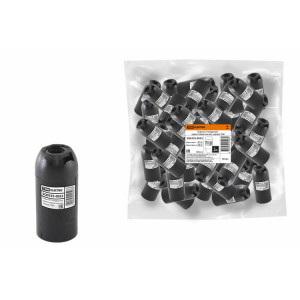 Патрон Е14 подвесной, термостойкий пластик, черный, SQ0335-0053