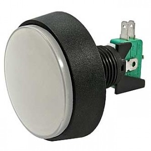 GMSI-1B-C NO(NC)+NC(NO) WHITE, Кнопка круглая с LED подсветкой, цвет белый, диаметр 60.5мм, посадочное отверстие 23.5мм, 5А/250В
