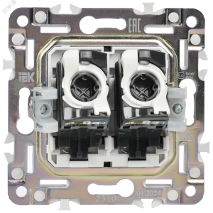 SKANDY Розетка компьютерная двойная RJ45 кат.5E SK-K03Bl черный IEK SK-K20-1-K02