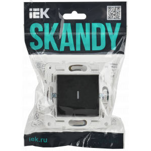 SKANDY Выключатель 1-клавишный с индикацией 10А SK-V07Bl черный IEK SK-V10-1-10-K02