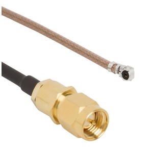 095-902-516-100, Соединения РЧ-кабелей SMA St Plg to AMC Plg RG-178 100mm