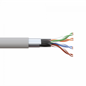 Кабель витая пара F/UTP кат.5E 4 пары 24 AWG solid PVC сер. TERACOM PRO TRP-5EFTP-04PVC-GY-IN3