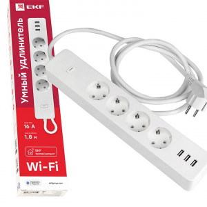 Умный удлинитель Connect Wi-Fi c USB RCE-1-WF