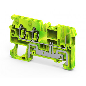 CXG2.5/3/1B, Заземляющая клемма, для подключения разъема, тип фиксации провода: пружинный, номинальное сечение: 2,5 мм кв., ширина: 5 мм, цвет: желто-зеленый, тип монтажа: DIN35