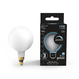 Лампа Filament G200 14W 1170lm 4100К Е27 milky диммируемая LED 1/4 153202214-D