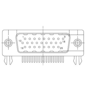 17EBH026PAM110, Соединители с высокой плотностью контактов D-Sub RA HI DENSITY 26P M #4-40 THREAD