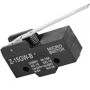 Z-15GW-B 15A/250VAC, Микропереключатель с удлиненным рычагом ON-(ON) 3P, 15 A, 250 В