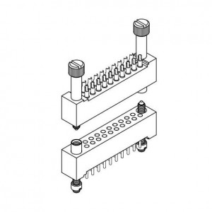 M55302/63A10M, Прямоугольные соединители стандарта Mil 2 Row Straight PTH Plug w/o Ers