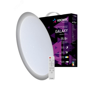 Светильник светодиодный PREMIUM GALAXY 75Вт 230В 3000-6500К 6000лм IP40 560х85мм настенно-потолоч. управляемый с пультом ДУ КОСМОС KSGala75W