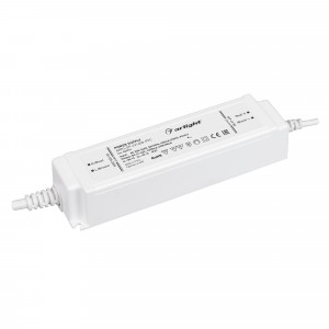 Блок питания ARPJ-SP-421400-PFC (60W, 21-42V, 1.4A) 037271, Источник тока с гальванической развязкой для светильников и мощных светодиодов. Входное напряжение 220-240 VAC. Выходные параметры: 21-42 В, 1400 mА, 60 Вт. Встроенный PFC >0.9. Герметичный пластиковый корпус IP 67. Габаритные размеры длина 166 мм, ширина