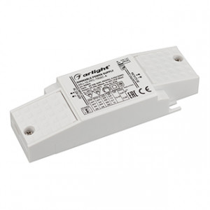 Блок питания ARJ-10-PFC-TRIAC-A (10W, 200-350mA) 026042, Диммируемый источник тока по стандарту TRIAC с гальванической развязкой для светильников и мощных светодиодов. Входное напряжение 220-240 VAC. Выходные параметры: 16-29 В, 200-350 mА, 10 Вт. Выбор значения тока осуществляется DIP-переключателем. Встроенны