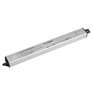 Блок питания ARPV-LG24060-LINEAR-PFC-DALI2-PD (24V, 2.5A, 60W) 033428, Диммируемый блок питания 24V с гальванической развязкой, ток 2.5А, 60Вт, с управлением DALI, c функцией PUSH-DIM, с корректором мощности, PF>0,95. Тонкий металлический корпус IP67. Вход: 220-240VAC. Выход: 24VDC, ШИМ 1кГц. Размер 290х30х21 mm.. Совместимо