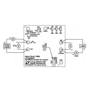 DC1460A, Средства разработки интегральных схем (ИС) управления питанием LTC3620EDC Demo Board Ultralow Power 15mA High Efficiency Step Down Switching Regulator