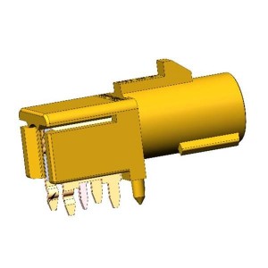 R197.166.K14, РЧ соединители / Коаксиальные соединители Right angle stamped&formed Fakra PCB header with error proof pin coding K