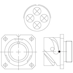 PKB00RWC36-5P, Круговой мил / технические характеристики соединителя 4 Contact Size 0 Wall mount Rcpt