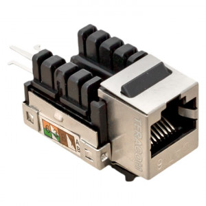 Модуль Keystone розеточный TERACOM PRO Cat.6 RJ-45 экранированный FTP 110 IDC 90 градусов TRP-KSTN-SOCK-90D-6FTP