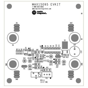 MAX15095AEVKIT#, Средства разработки интегральных схем (ИС) управления питанием MAx15095AEVKIT supports 2.7V to 18V, 6A Integrated Hot-Swap/Electronic Circuit Breaker