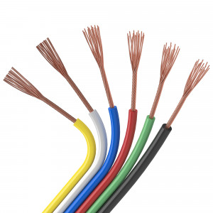 ARL-18AWG-6WIRE-CU, Шлейф для питания и управления мультицветными 5-канальными (RGB+MIX) светодиодными лентами. 6 проводников, калибр проводника 18AWG, сечение проводника 0.84 мм2, проводник из луженой меди, внешняя оболочка из ПВХ жёлтого, белого, синего, красного, зелёного