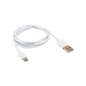 Шнур USB-micro USB, PVC,1метр, белый