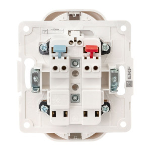 Розетка 2-м СП Стокгольм 16А IP20 с заземл. защ. шторки механизм бел. PROxima EYR16-128-10