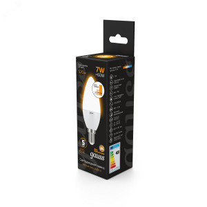 Лампа LED Candle E14 7W 3000К step dimmable 1/10/100 103101107-S