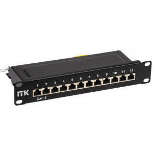 1U патч-панель кат.6 STP 12 портов 10" Dual IDC PP12-1UC06S-D05-10