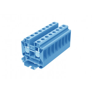 Проходная клемма TU16-2-BU, Проходная клемма, тип фиксации провода: винтовой, номинальное сечение: 16 мм кв., 76A, 1000V, ширина: 12,2 мм, цвет: синий, тип монтажа: DIN 35