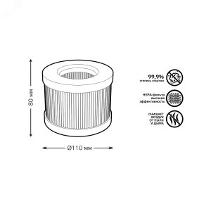 Фильтр для очистителя воздуха с ультрафиолетовым излучением антибактериального серия Guard 1/8/32 GR002