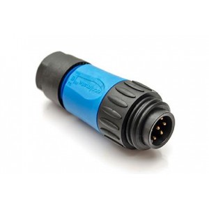 C016 30H006 200 10, Стандартный цилиндрический соединитель 6+PE MALE STRT BLUE SOLDER GLD CONTACT