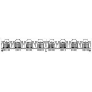 RJE398881410, Модульные соединители / соединители Ethernet RA Eight Port With Shield with LED