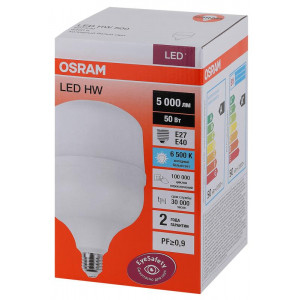 Лампа светодиодная высокомощная LED HW 50Вт T матовая 6500К холод. бел. E27 500 4058075576872