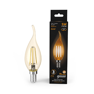 Лампа LED Filament Candle tailed E14 5W 2700K Golden 1/10/50 104801005