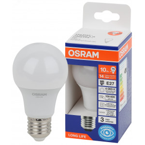 Лампа светодиодная LED 10Вт Е27 4000К 806Лм груша 220В (замена 75Вт) OSRAM 4099854186004