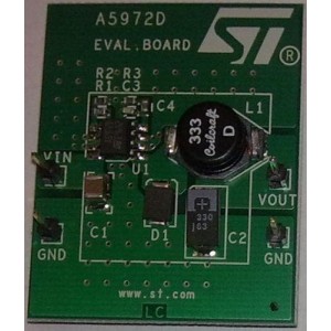 STEVAL-ISA089V1, Средства разработки интегральных схем (ИС) управления питанием L5972 1.5A Step Down Regulator Eval BRD