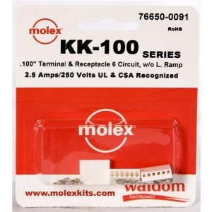 76650-0091, Проводные клеммы и зажимы KK-100 Connector Kit Recep and term 6Ckt