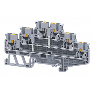 3-х этажная клемма CPTL2.5(I.S), 3-х этажная клемма, межэтажное соединение, тип фиксации провода: push-in, номинальное сечение: 2,5 мм кв., 20A, 500V, ширина: 5 мм, цвет: синий, тип монтажа: DIN 35
