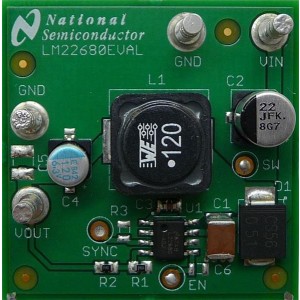 LM22680EVAL/NOPB, Средства разработки интегральных схем (ИС) управления питанием LM22680 EVAL BOARD