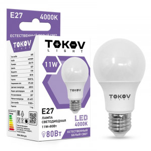 Лампа светодиодная 11Вт А60 4000К Е27 176-264В (TKL) TKL-A60-E27-11-4K